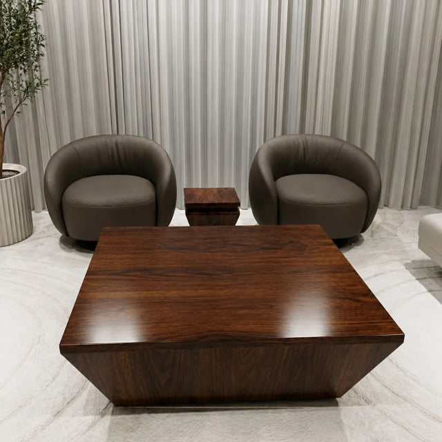 Walnut coffee table set
