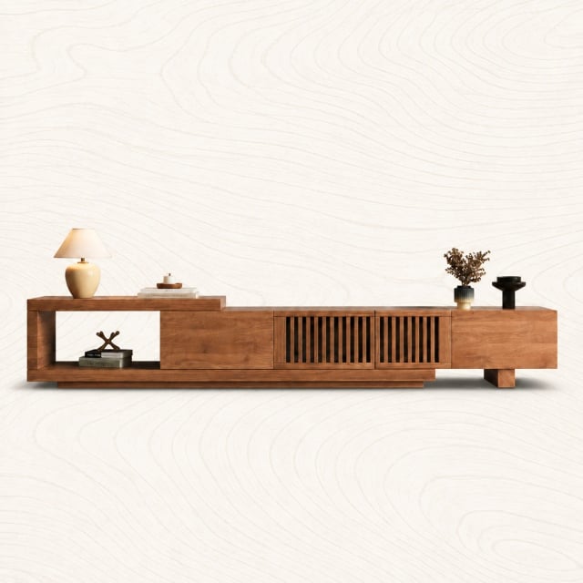 Walnut Slides tv unit