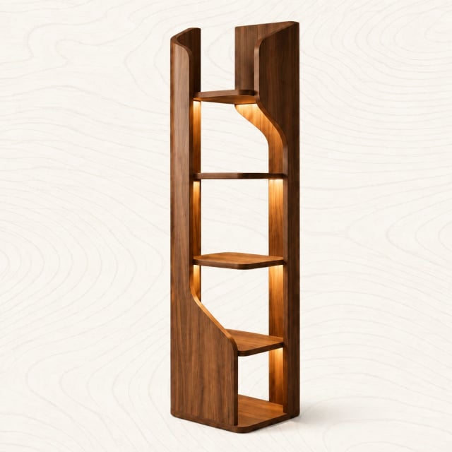 Modern Wooden Display Shelf