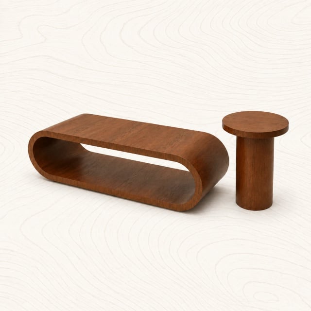 Walnut coffee table set