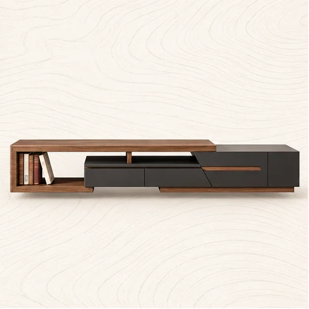 Walnut & Charcoal Media Console