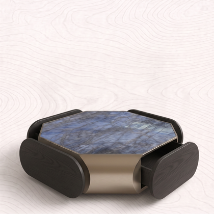 VARO Quand le design devient une œuvre d’art.
Découvrez notre table basse haut de gamme avec plateau en pierre naturelle scin…