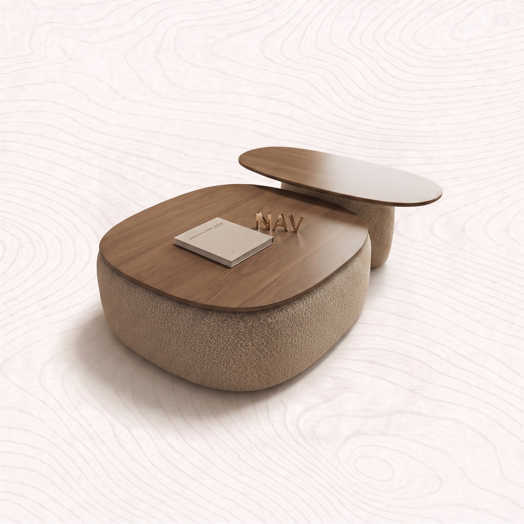 Coffee table with pouf