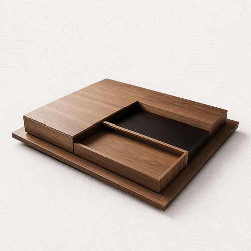 Modern coffee table living rooms photographed on the selected VARO studio background