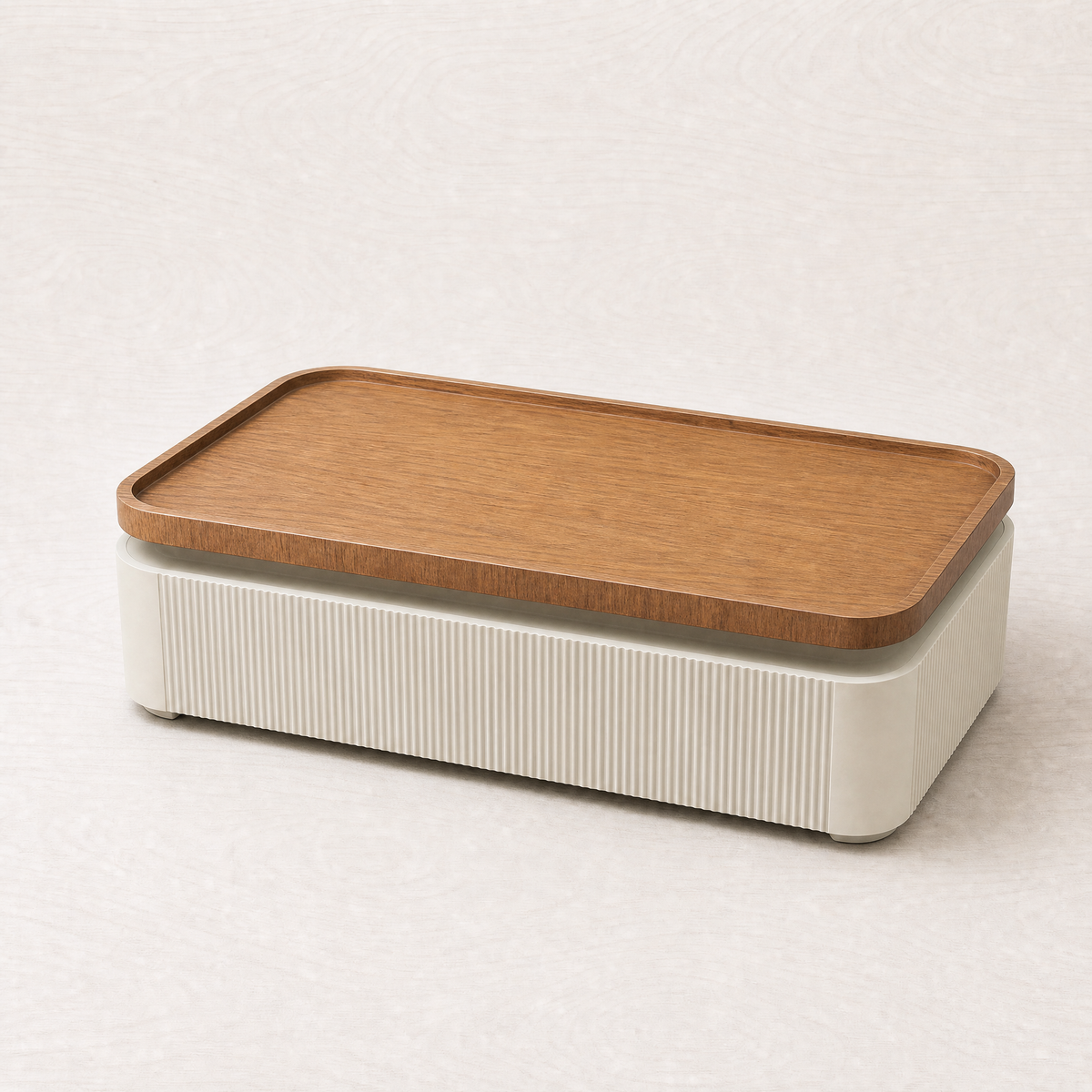 Fluted coffee table — Opposite three-quarter — VARO 82eco8