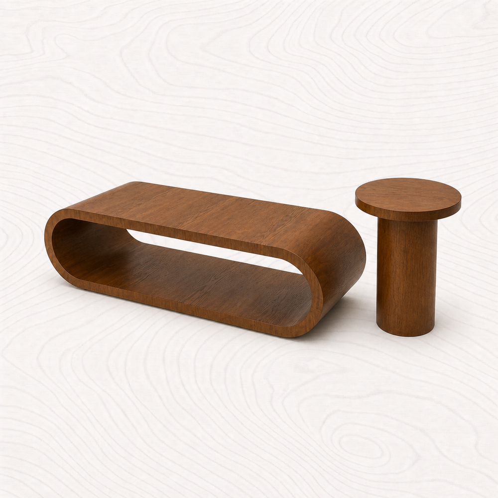Walnut coffee table set